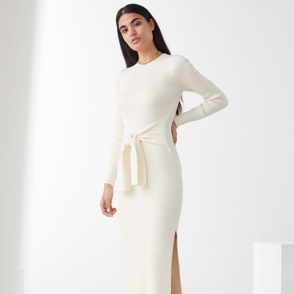 & OTHER STORIES Belted Rib Midi Dress - SOLD OUT Size Medium